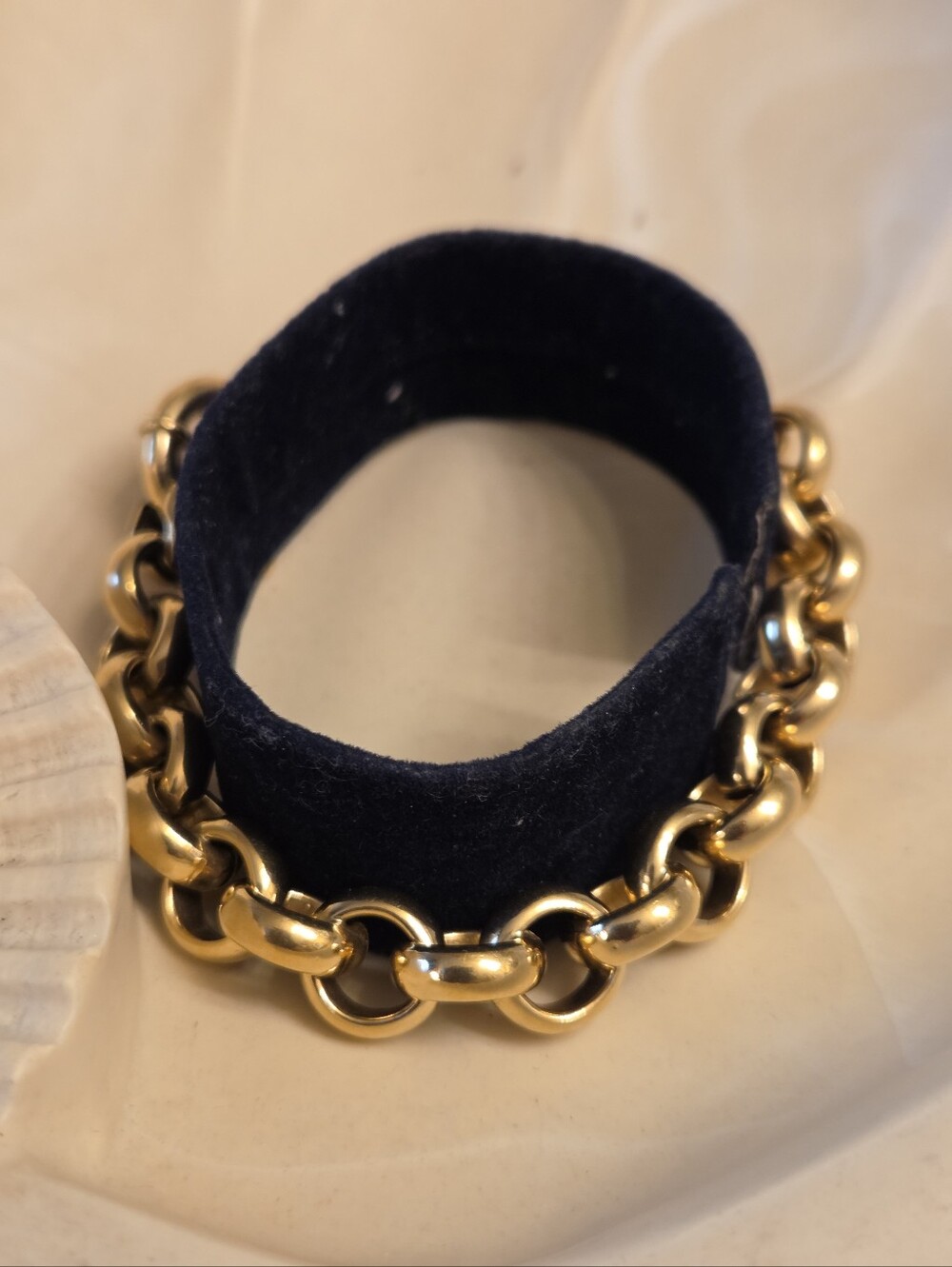 Heavy Solid 18k Yellow Gold Rolo Link Bracelet By UNOAERRE - Picture 8 of 10